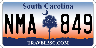 SC license plate NMA849