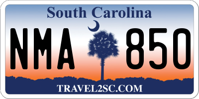 SC license plate NMA850