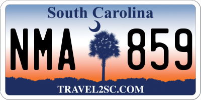 SC license plate NMA859