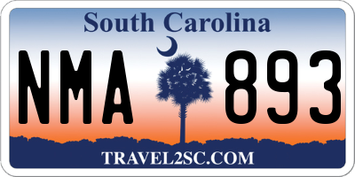 SC license plate NMA893