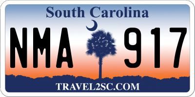 SC license plate NMA917