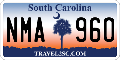 SC license plate NMA960
