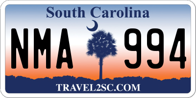 SC license plate NMA994