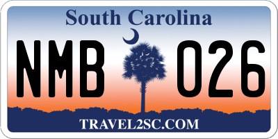 SC license plate NMB026