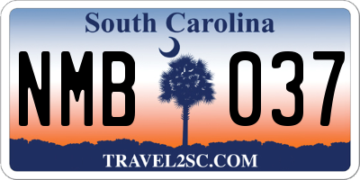 SC license plate NMB037