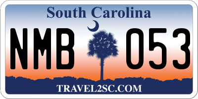 SC license plate NMB053