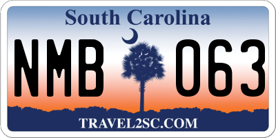 SC license plate NMB063