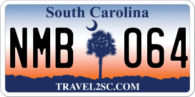SC license plate NMB064