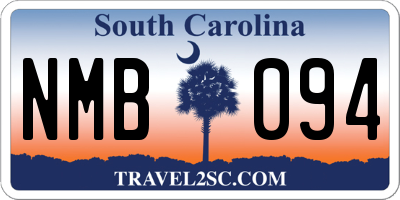 SC license plate NMB094