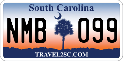 SC license plate NMB099