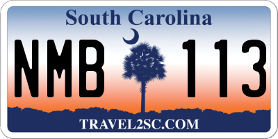 SC license plate NMB113