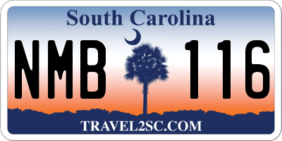 SC license plate NMB116