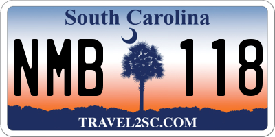 SC license plate NMB118