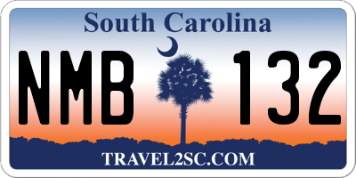 SC license plate NMB132