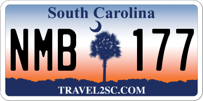 SC license plate NMB177