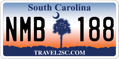 SC license plate NMB188
