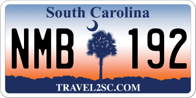 SC license plate NMB192