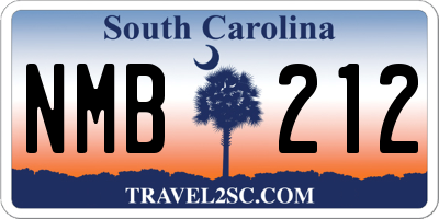 SC license plate NMB212
