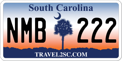 SC license plate NMB222
