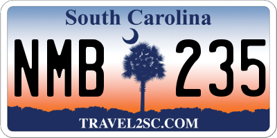 SC license plate NMB235