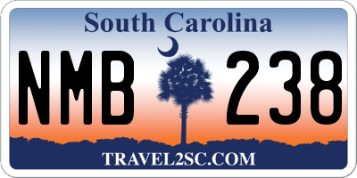 SC license plate NMB238
