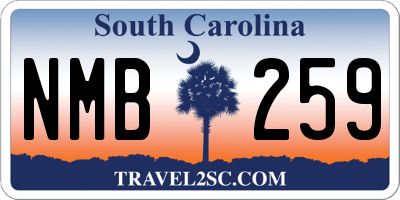 SC license plate NMB259