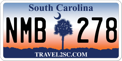 SC license plate NMB278