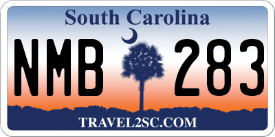 SC license plate NMB283