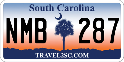 SC license plate NMB287