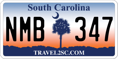 SC license plate NMB347