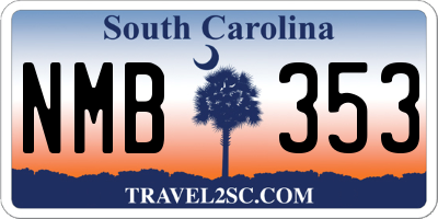 SC license plate NMB353