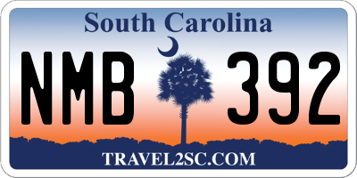 SC license plate NMB392