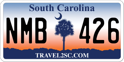 SC license plate NMB426