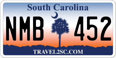 SC license plate NMB452