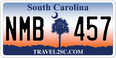 SC license plate NMB457