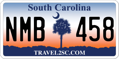 SC license plate NMB458