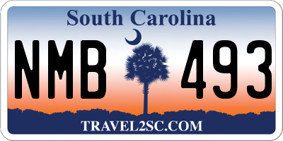 SC license plate NMB493