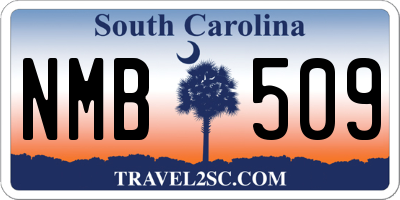 SC license plate NMB509