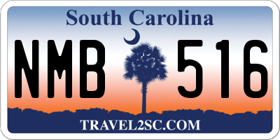 SC license plate NMB516