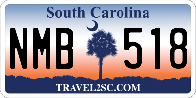 SC license plate NMB518