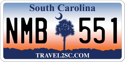 SC license plate NMB551