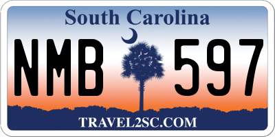 SC license plate NMB597