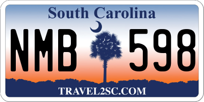 SC license plate NMB598