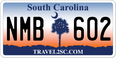 SC license plate NMB602