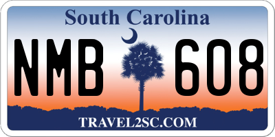 SC license plate NMB608