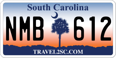 SC license plate NMB612