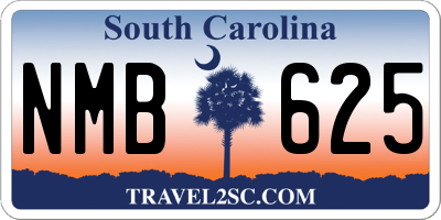 SC license plate NMB625