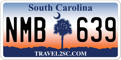 SC license plate NMB639