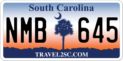 SC license plate NMB645
