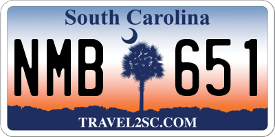SC license plate NMB651
